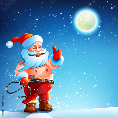 Costume BDSM. Gag Santa Claus.