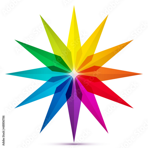 Colored pointed star icon