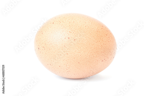 Close up of an egg isolated on white background.