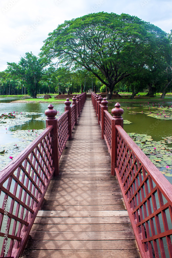 Foot bridge in Sukhothai Historical Park, Thailand