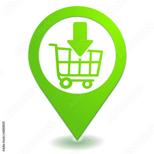 ajouter au chariot sur symbole localisation vert