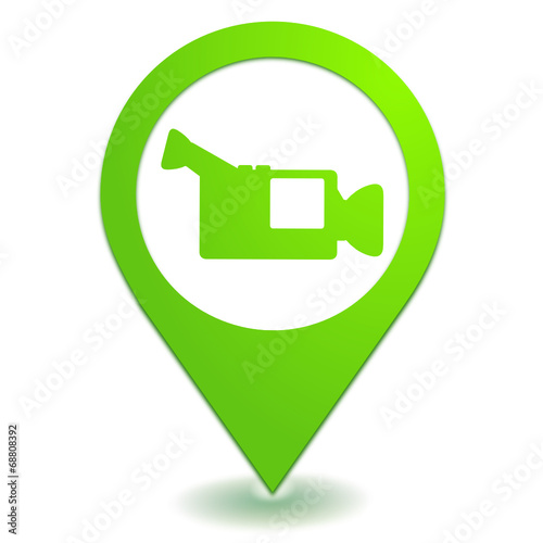 caméra vidéo sur symbole localisation vert