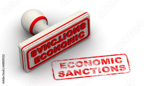 Bild auf Leinwand Economic sanctions. Seal and imprint