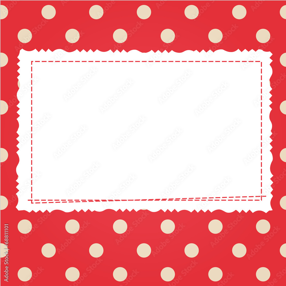 Scrap card with polka dot and frame Stock Vector | Adobe Stock