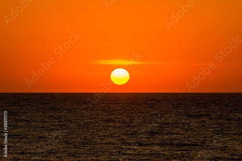 Fototapeta Naklejka Na Ścianę i Meble -  Orange Sky At Sun Rise Over The Black Sea