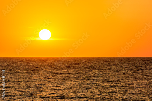 Orange Sky At Sun Rise Over The Black Sea