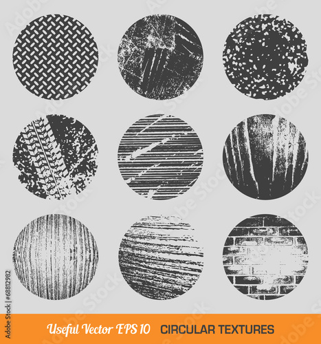 Set of vector vintage circular textures