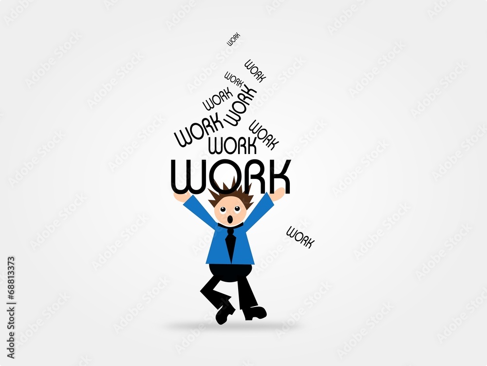 Work falling to businessman Work falling to businessman