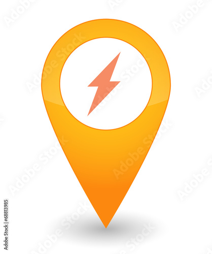 Map mark with a lightning icon