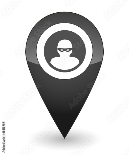 Map mark with a thief icon