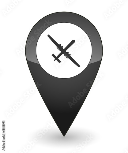Free Download Map mark with a drone icon - GFXLoad