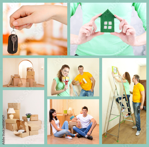 Real estate collage: moving...