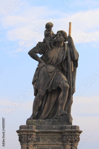 Saint Christopher statue in Prague, Czech Republic