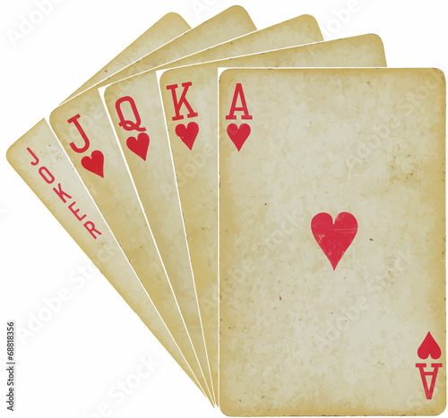 playing cards - straight - vector