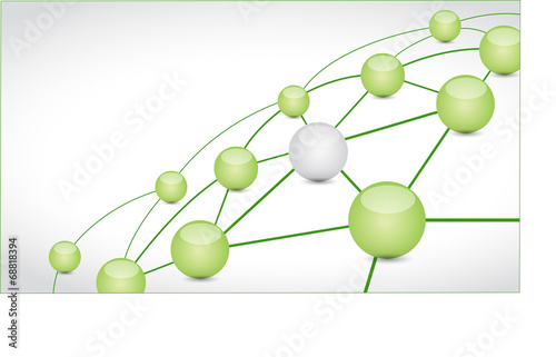 green and network connection illustration design