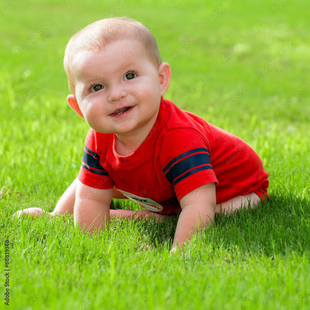 Smiling happy cute baby outdoors Smiling happy cute baby outdoors