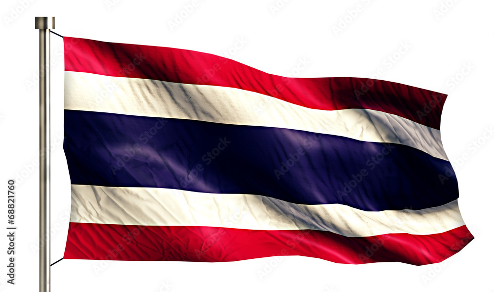 Thailand National Flag Isolated 3D White Background Thailand National Flag Isolated 3D White Background