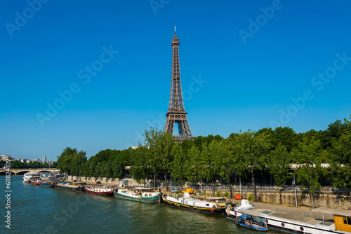Eiffel tower on bright summer day