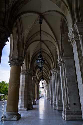 A view from Rathaus town hall arches in Vienna