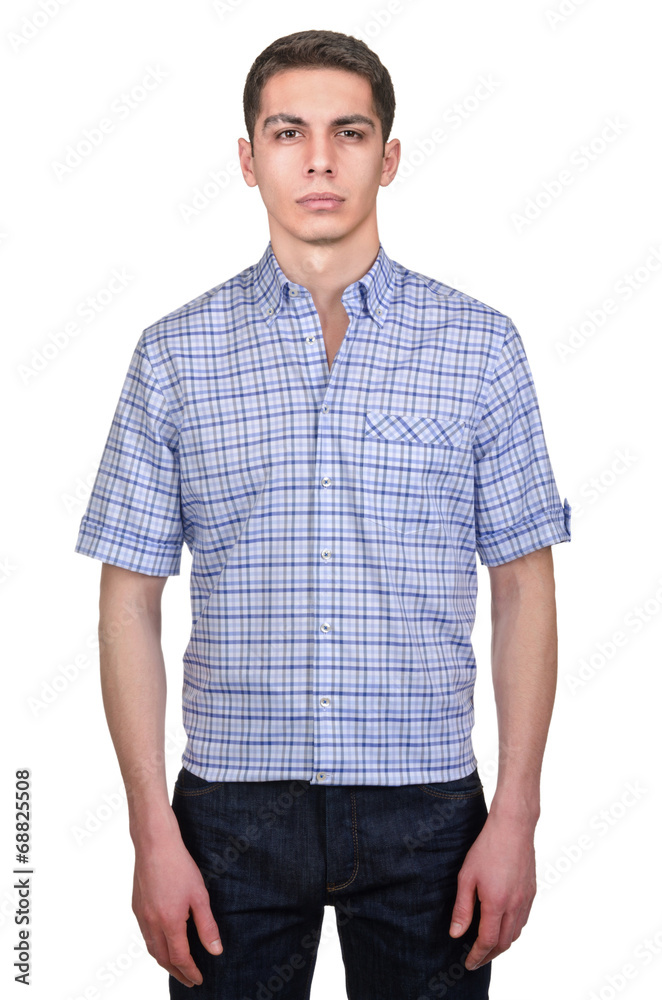 Male model with shirt isolated on white Male model with shirt isolated on white