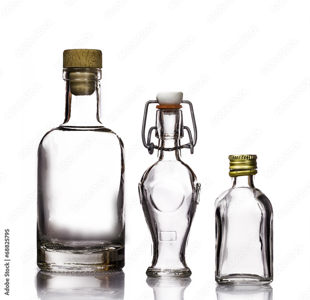 set glass bottle
