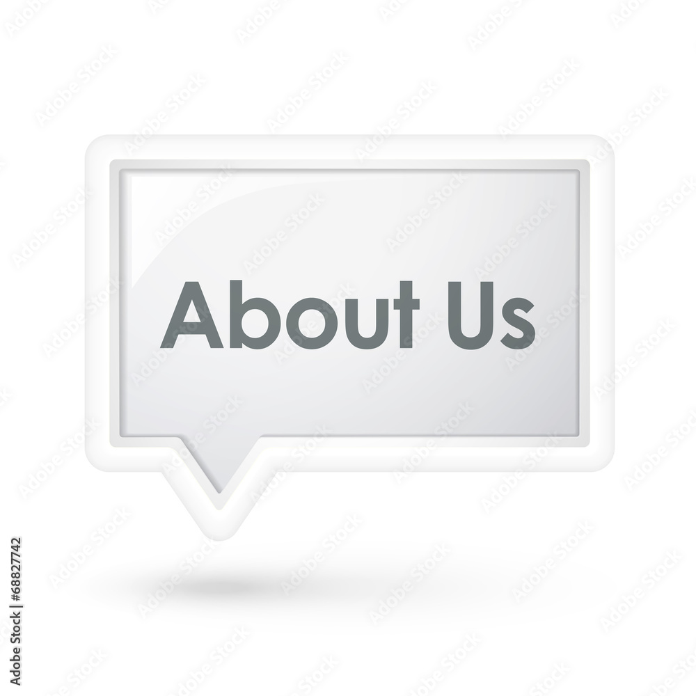 about us words on a speech bubble about us words on a speech bubble
