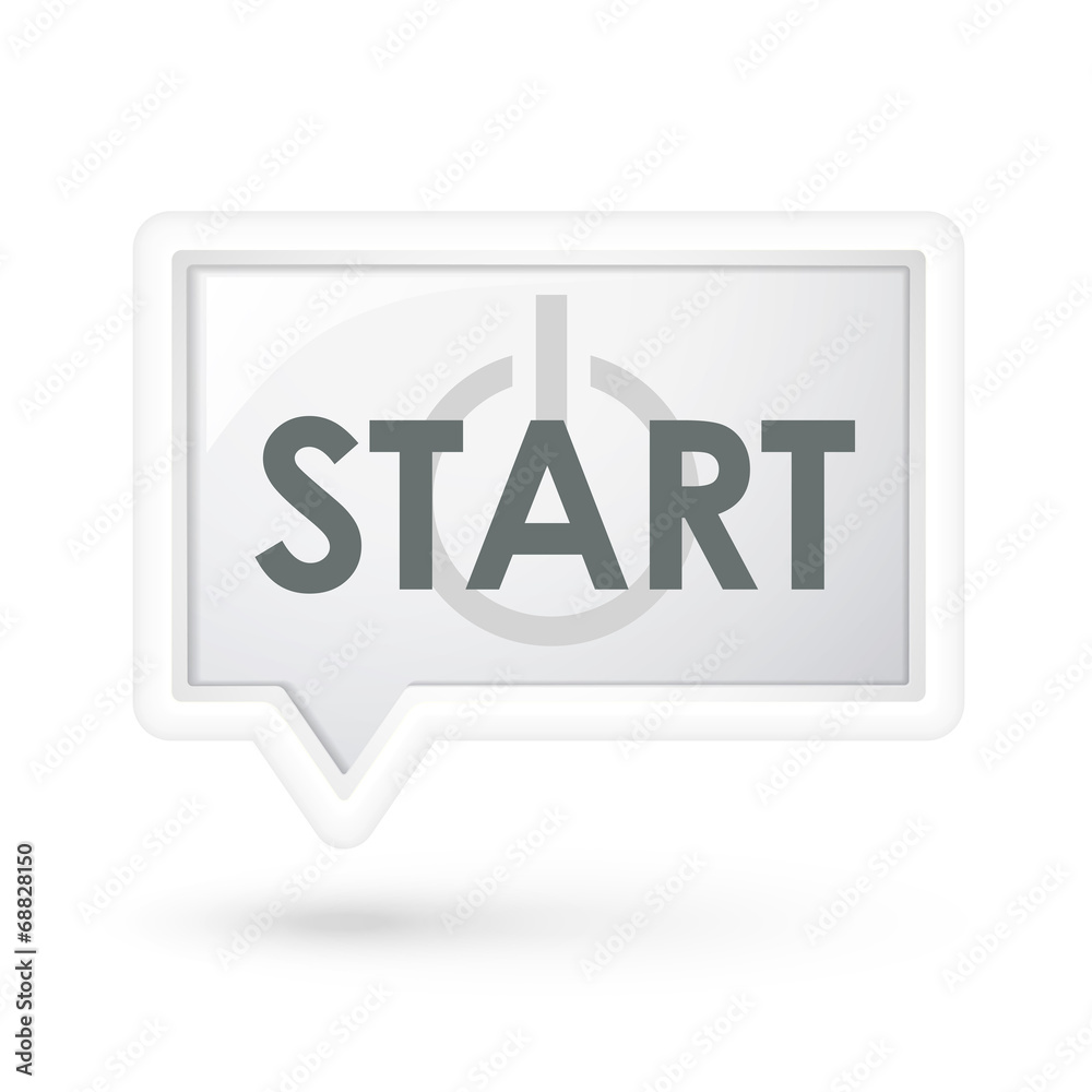 start word on a speech bubble start word on a speech bubble