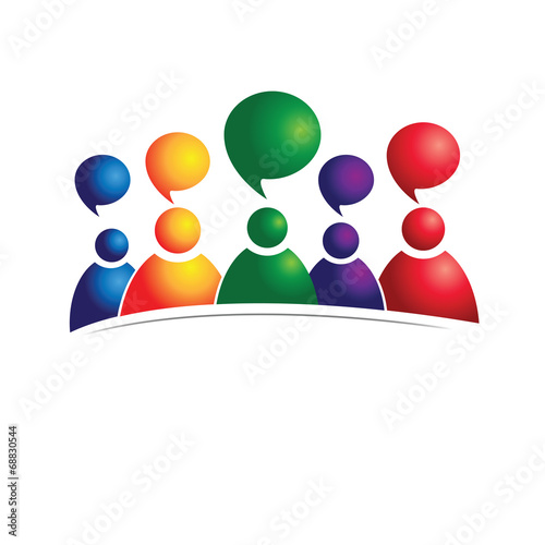 Abtsract concept of people metting. Talking. Social media.