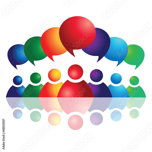 Abtsract concept of people metting. Talking. Social media.