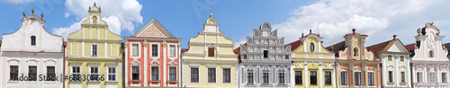 Frontages in historic town Telc photo