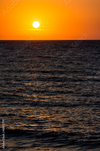 Orange Morning Sky Sunrise Over The Ocean