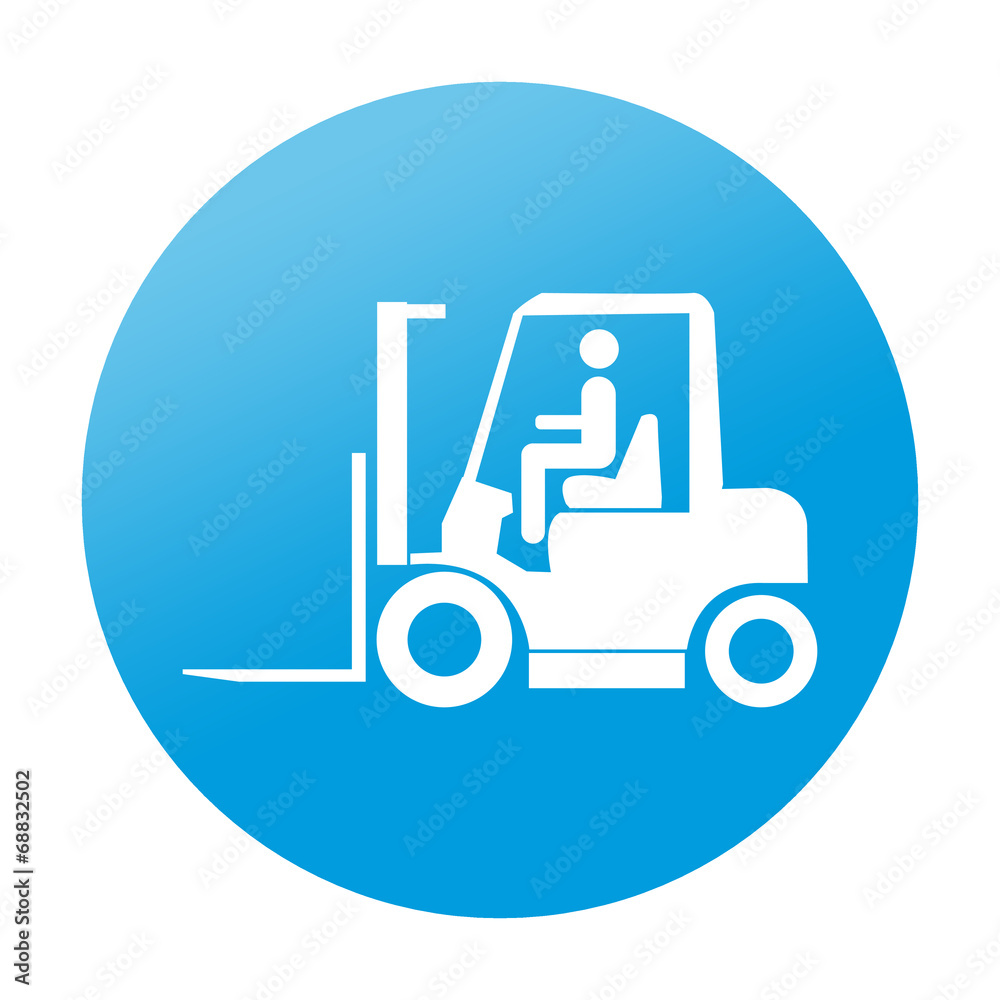 Naklejka premium Etiqueta redonda carretilla elevadora