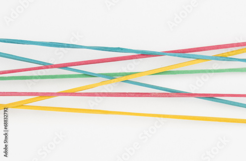Colorful rubber bands - Stock Image macro.