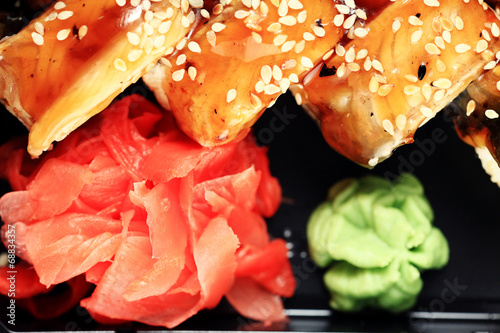 Japanese cuisine sushi rolls macro