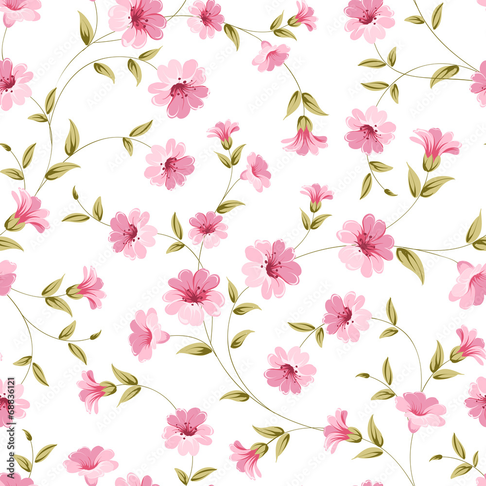 Pink flowers fabric.