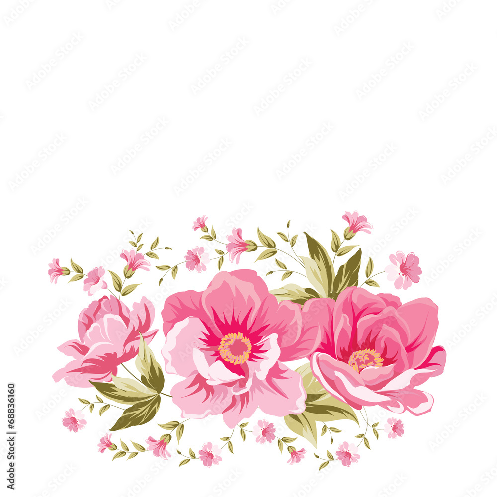 Luxurious color peony pattern.