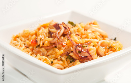 Rice with squid paella