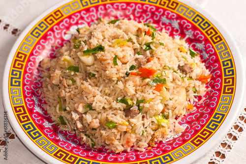 Chinese rice plate photo