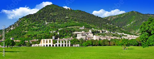 Photos Gubbio Panoramic View Medieval Town Umbria Italy Roman Arena and Historic Skylin