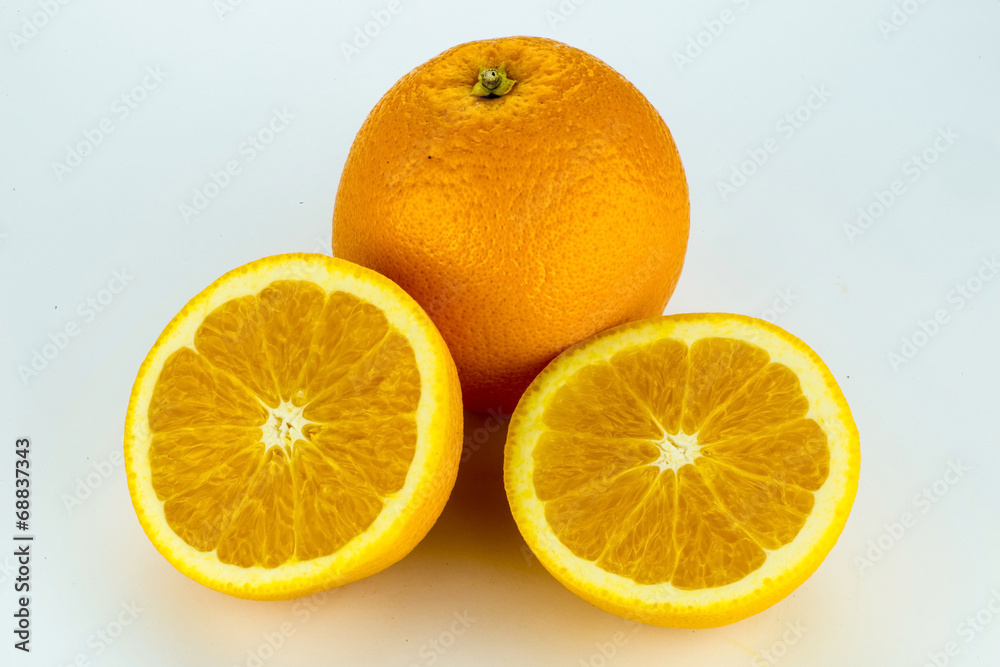 Orange fruit on white background Orange fruit on white background