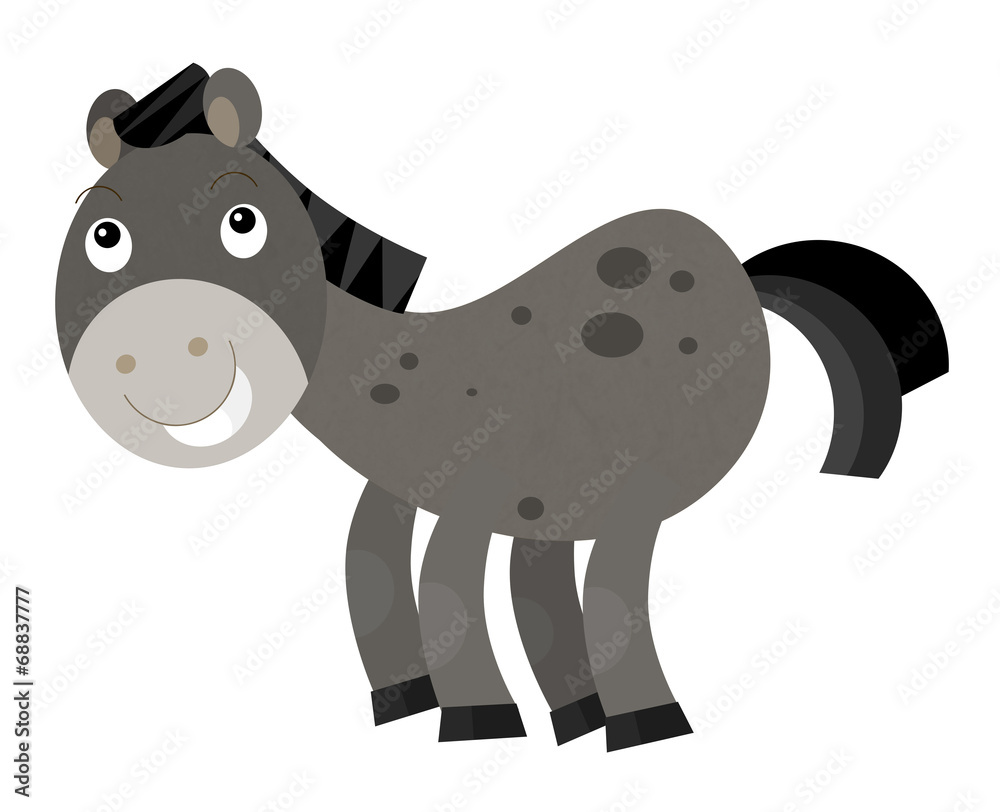 Obraz premium Cartoon horse - illustration for the children