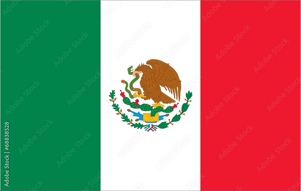 Fototapeta premium Illustration of the flag of Mexico