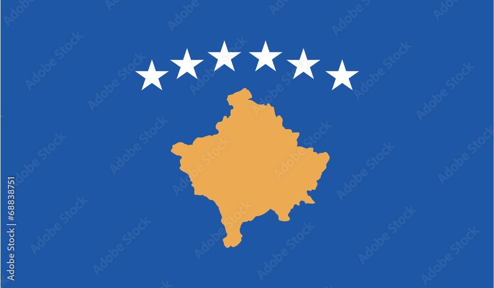 Naklejka premium Illustration of the flag of Kosovo