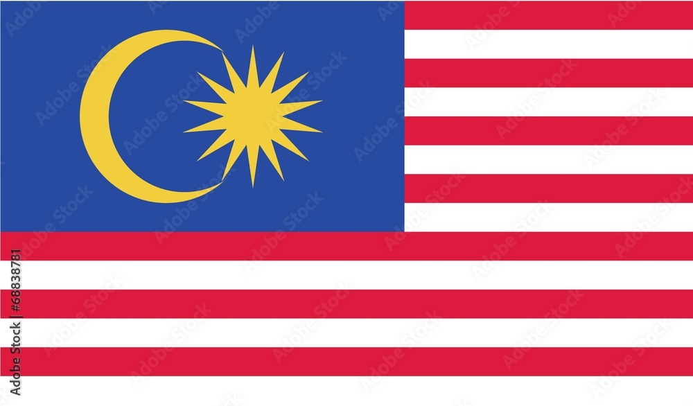 Naklejka premium Illustration of the flag of Malaysia