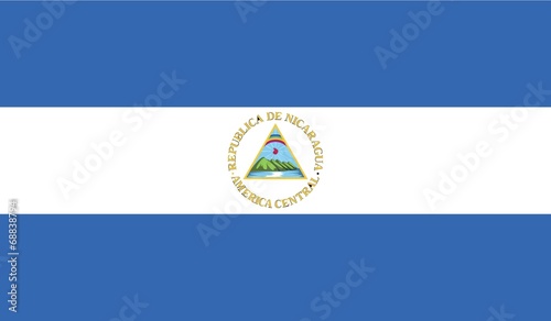 Vászonkép Illustration of the flag of Nicaragua