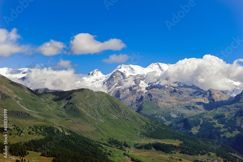 Val d Ayas - Panorama della catena del Monte Rosa