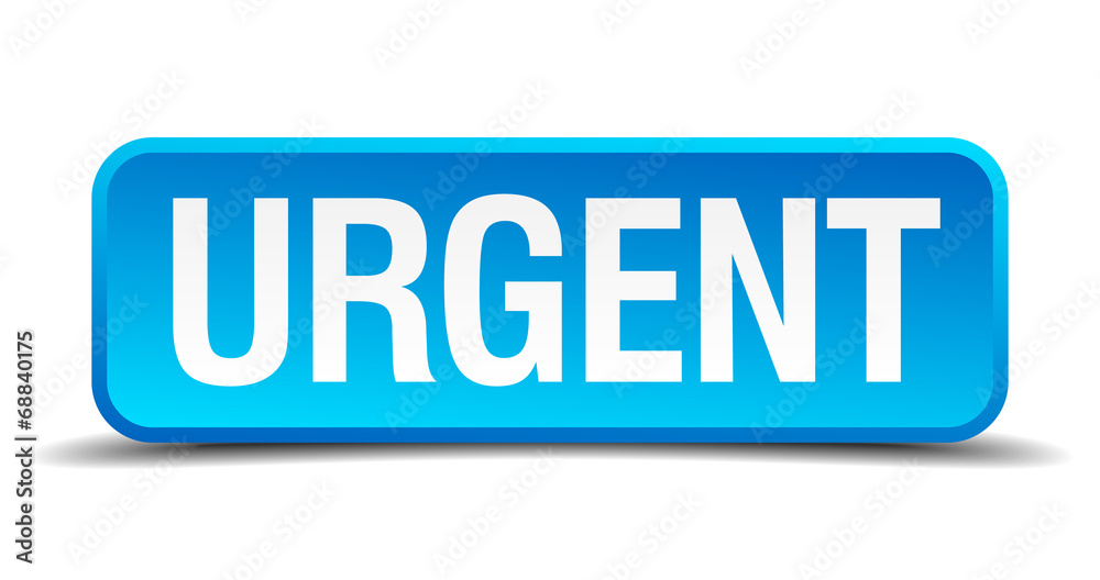 Urgent blue 3d realistic square isolated button Urgent blue 3d realistic square isolated button