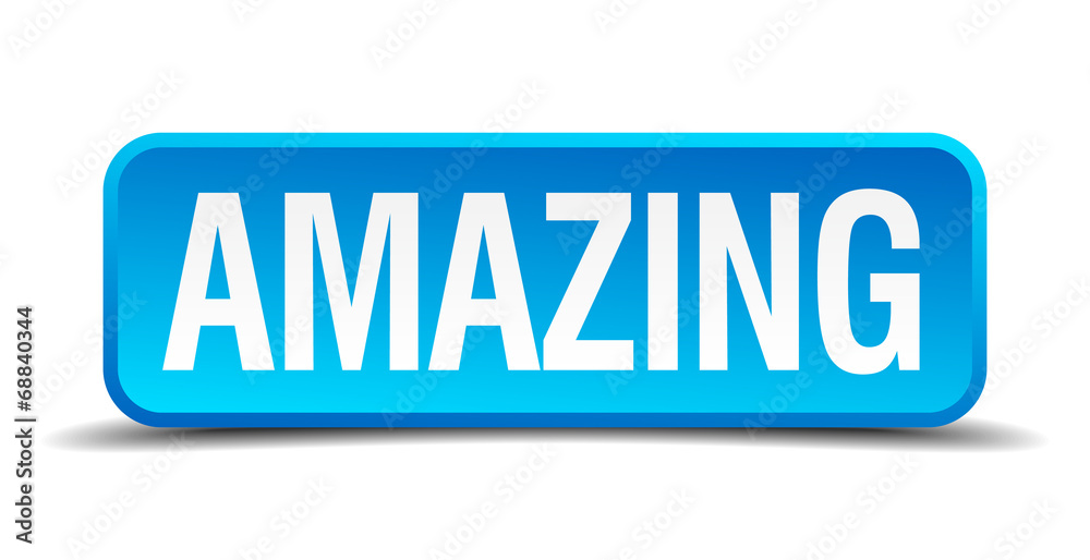 Amazing blue 3d realistic square isolated button Amazing blue 3d realistic square isolated button