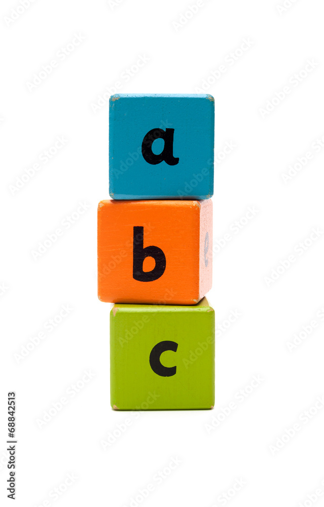 ABC Wooden alphabet blocks isolated on white ABC Wooden alphabet blocks isolated on white
