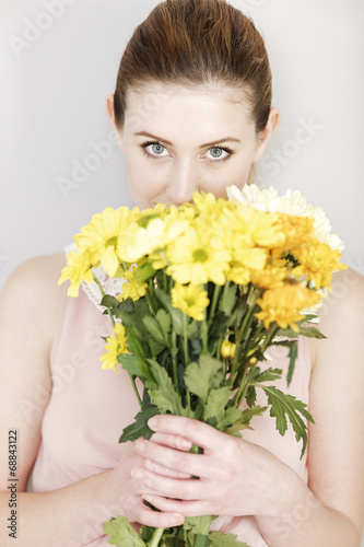 Woman with fresh flowers